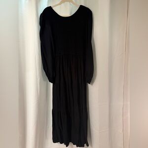 Black Long Sleeve Maxi Dress - Classic Women's Dress